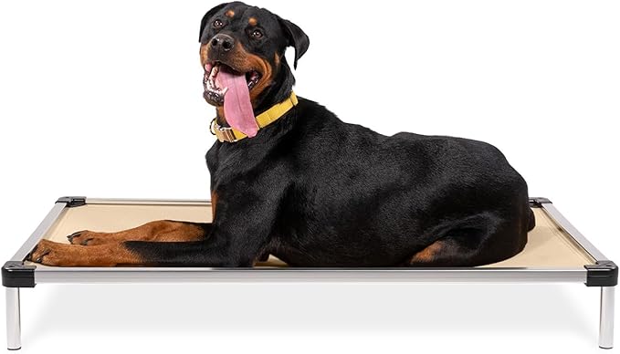K9 Ballistics Chew Proof Elevated Cooling Dog Bed - Made for Aggressive Chewers, Virtually Indestructible, Ripstop Fabric with No Padding, Pre-Assembled - XL, Sandstone