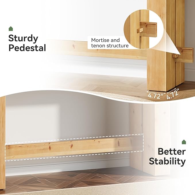 Tribesigns Console Table, 63" Solid Wood Farmhouse Sofa Table with Storage for Living Room, Narrow Entryway & Hallway Accent Table Behind Couch, Natural Wood Finish