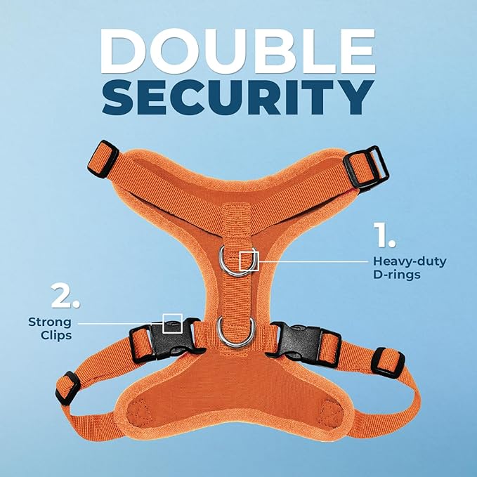 Voyager Step-in Pet Harness - All Weather Mesh, Adjustable Step in Harness for Cats and Dogs by Best Pet Supplies - Orange, L