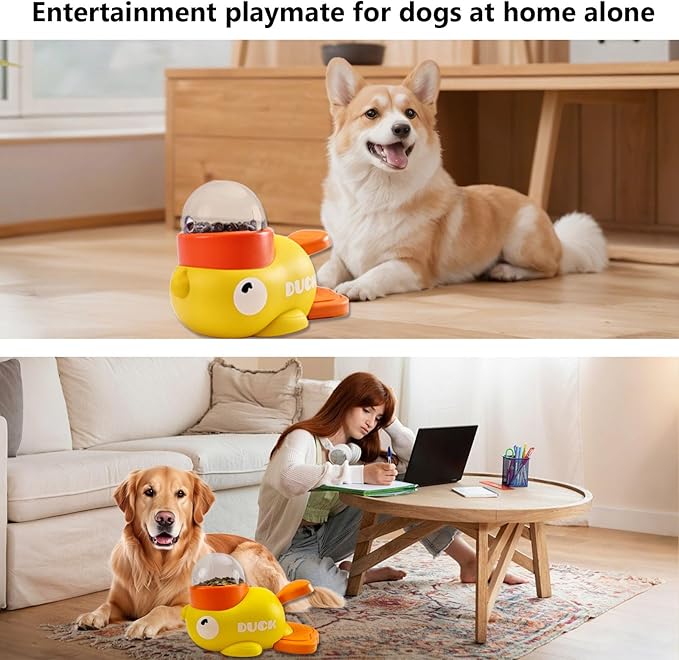 Duck Treat Dispenser for Dogs to Train Problem-Solving Skills,Dog Slow Feeder Puzzle Toy Prevents Bloating,Interactive Treat Dispensing Toy for Medium and Small Cats,Dogs,Other Pets
