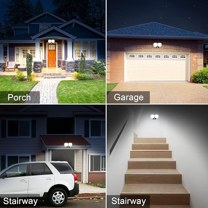 Battery Powered Motion Sensor Security Light,5000K 1000LM High Brightness,6 -Month Battery Life,No Wiring Installation,49FT Sensing Distance,Indoors or Outdoor Used,2-Year Warranty