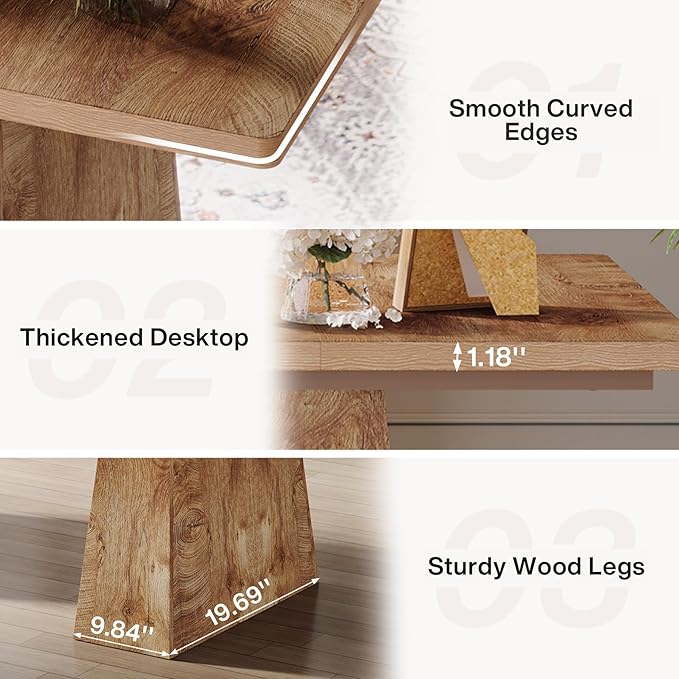 Tribesigns 63-Inch Executive Desk, Large Office Computer Desk with Double Pedestal, Modern Simple Workstations Writing Table Conference Table Business Furniture for Home Office, Natural