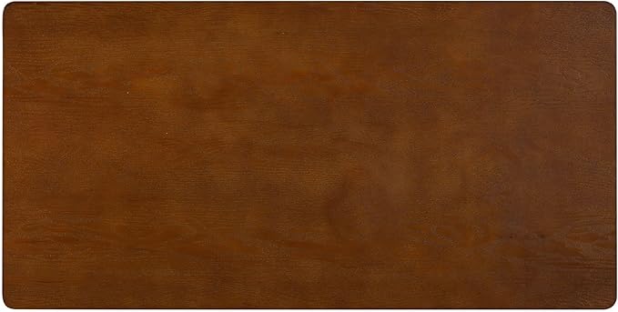 NTC Mingle Modern Wooden Rectangle Desk Table with Hidden Drawer – Waterproof & Heat Resistant, Dark Walnut