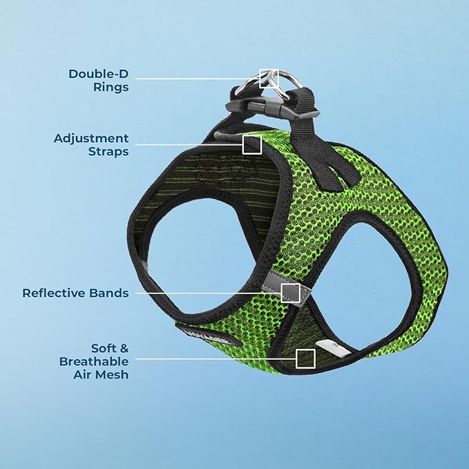 Best Pet Supplies Voyager Step-in Air Harness - All Weather Mesh, Reflective, No Pull Harness for Dogs, Cats - Secure with Hook & Loop Fastener, Buckle, Double D-Rings - Tone, S