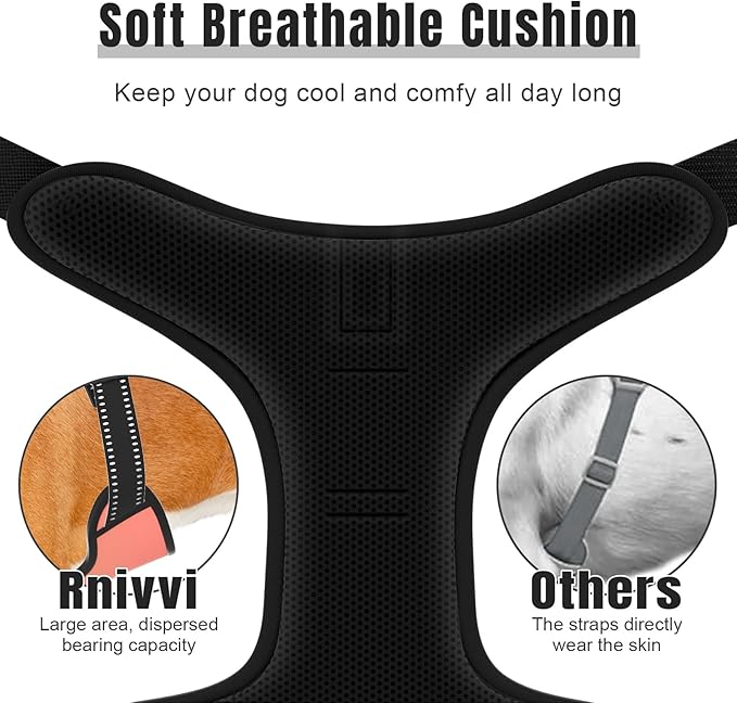 Rnivvi No Pull Dog Harness, Cute Reflective Medium Sized Puppy Harness, Adjustable Soft Padded Vest for Medium Dogs, Heavy Duty Pet Vest with Easy Control Handle for Walking, Abstract Gradient