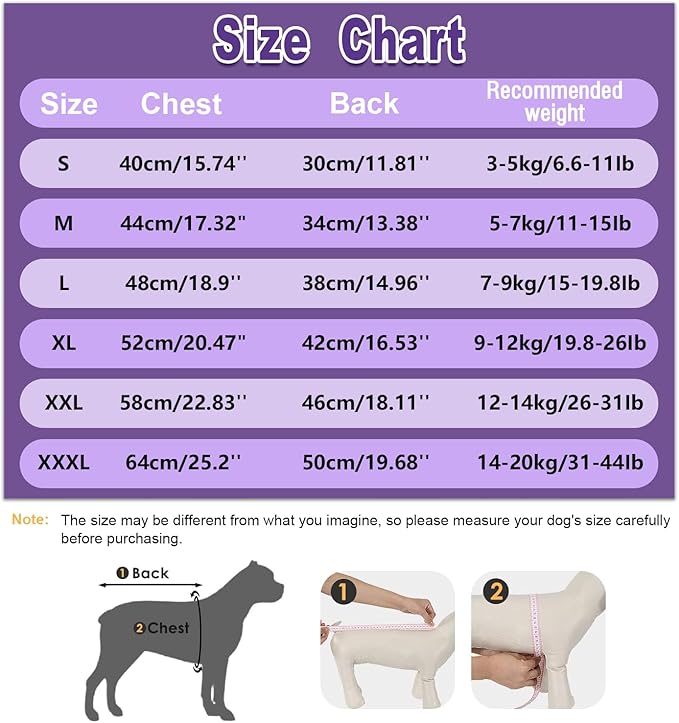 Winter Coat, Waterproof Jacket, Warm Turtleneck Fleece Vest With Built-in Harness, Reflective Snow Jacket Snowsuit for Small Medium Large Dogs, Purple L