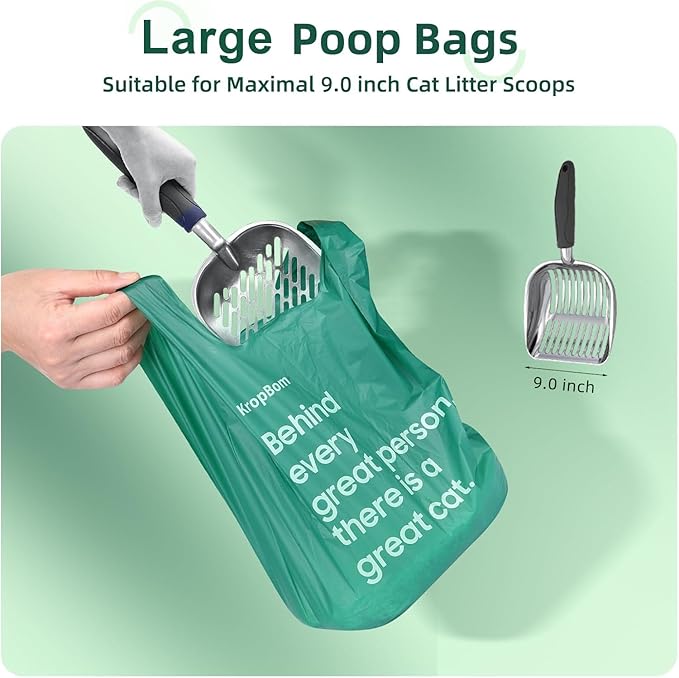 125 Count Cat Poop Bags Large Pet Waste Sacks with Handles, Disposable Litter Bags for Pet Poop, Extra-Thick Waste Bags Easy Tie Leak-Proof Strengthen Unscented