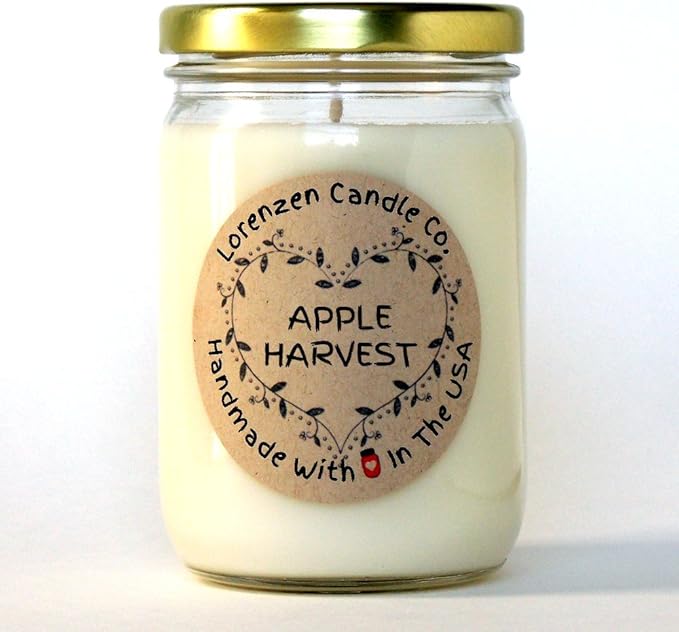 Apple Harvest Soy Candle, 12oz | Handmade in The USA with 100% Soy Wax