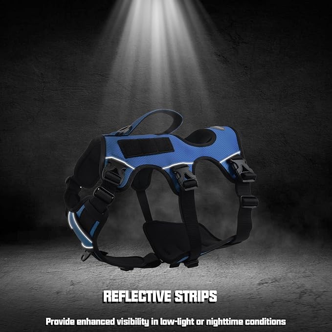 AUROTH Escape Proof Dog Harness - No Pull with Lift Handle, Soft Padded Reflective Adjustable Vest, Large for Walking, Hiking, Training