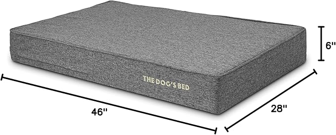 The Dog’s Bed Orthopedic Memory Foam Dog Bed, XL Grey Linen 46x28, Pain Relief for Arthritis, Hip & Elbow Dysplasia, Post Surgery, Lameness, Calming, Waterproof Washable Covers