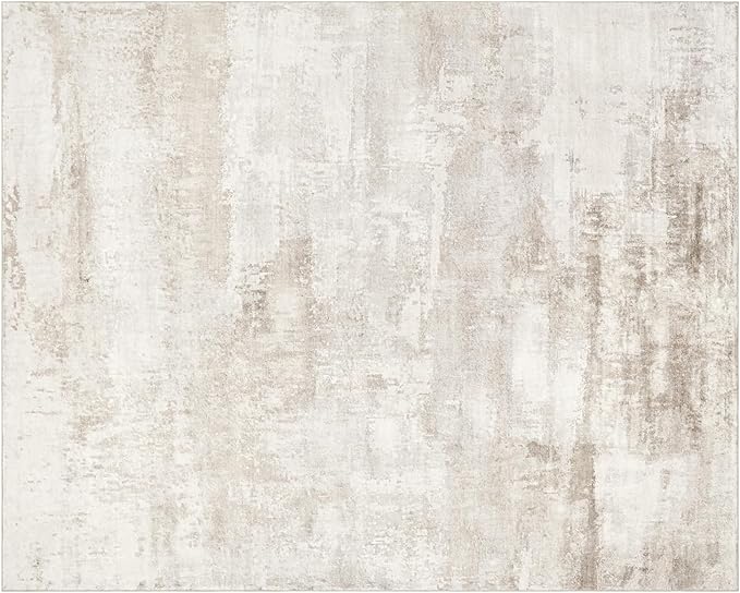 Washable Rugs 8x10 Area Rugs for Living Room - Modern Abstract Rugs for Bedroom,Dining Room,Large Soft Low Pile Carpet with Non Slip Rubber Backing,Neutral Accent Nursery Rug- Yello Brown