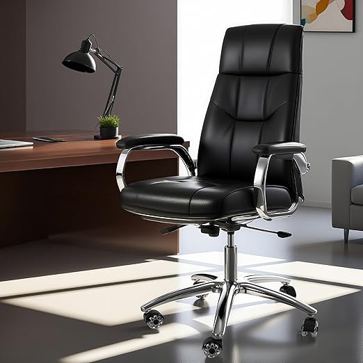 Frassie 28 Inch Office Gaming Chair Metal Base Replacement Part with 5 Wheels, Heavy Duty 2500 Lbs Wide Chair Legs Computer Desk Chair Base (Silver)