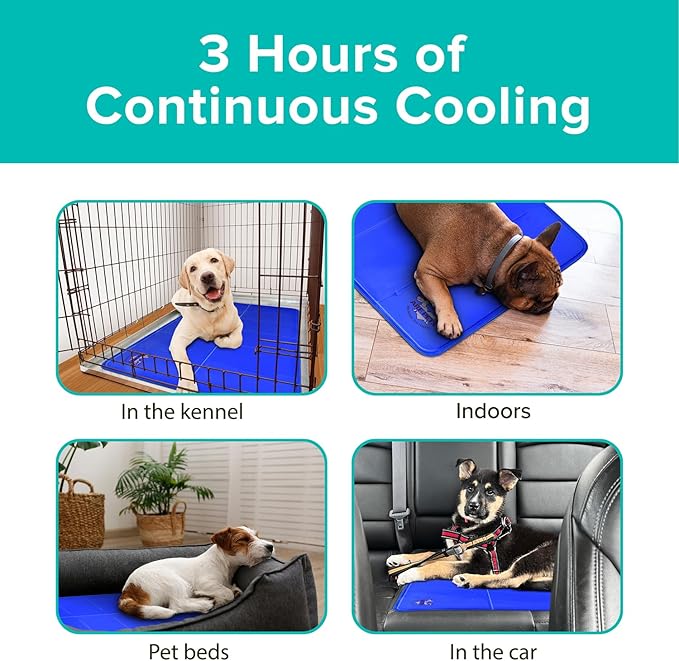 Arf Pets Cooling Mat for Dogs - Gel Self-Cooling Pad for Beds, Kennels & Crates | Durable, Non-Toxic, Pressure-Activated Relief | No Water, Electricity, Batteries or Refrigeration Needed, 20" x 30"