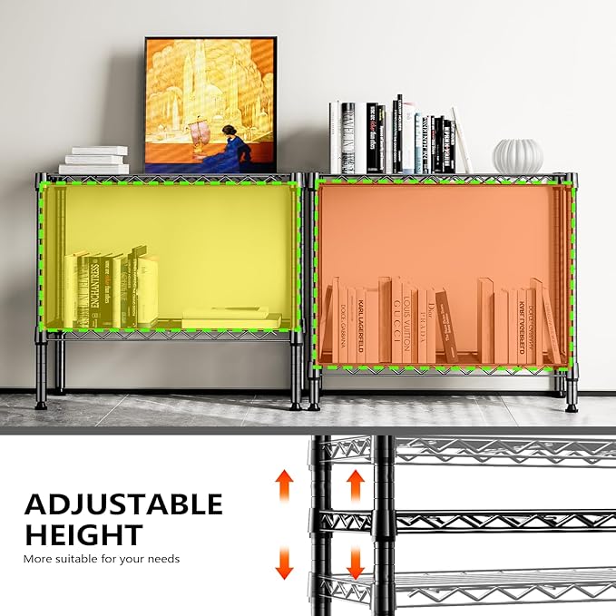 MZG 220 lbs 2 Tier Storage Rack Metal Wire Shelving Unit, Storage Standing Household Shelf Organizer for Laundry Bathroom Kitchen Pantry Closet Basement Utility Room, Black 11.8" D x 27.6" W x 23.4" H