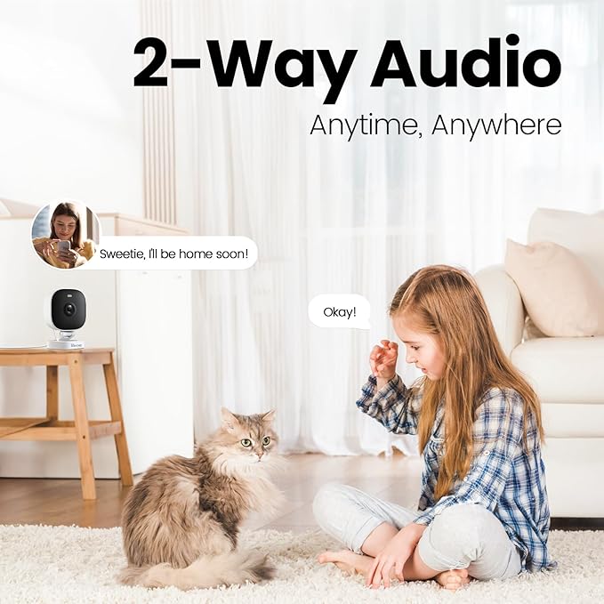 VIMTAG Upgrade 2.5K Security Camera Indoor Outdoor, 2.4G& 5G Color Night Vision Cameras for Home Security Baby Pet Dog Cat with Phone APP, Motion Detection 2-Way Audio, Work with Alexa Cloud, 2 Pack