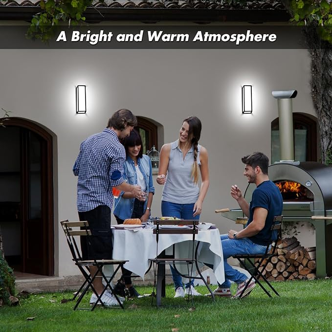 30Watt Modern Outdoor Wall Lights, 2000 Lumen Waterproof Exterior Porch Light, 6000K Daylight Anti-Rust Wall Mount Outdoor Wall Lighting for House, Front Porch, Garage