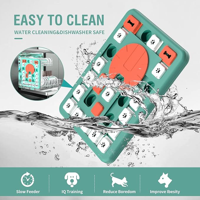 Dog Puzzle Toys,Interactive Treat Puzzle Dog Toy for IQ Training & Mental Stimulating,Treat Puzzle Dispensing with Squeaky Design for Large Medium Smart Dogs