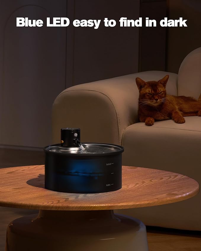 Wireless Cat Water Fountain Cordless: Battery Operated Cat Fountain - 108oz/3.2L Automatic Pet Water Dispenser Rechargeable Drinking Fountains for Cats Indoor with Motion Sensor Multiple Cats and Dogs