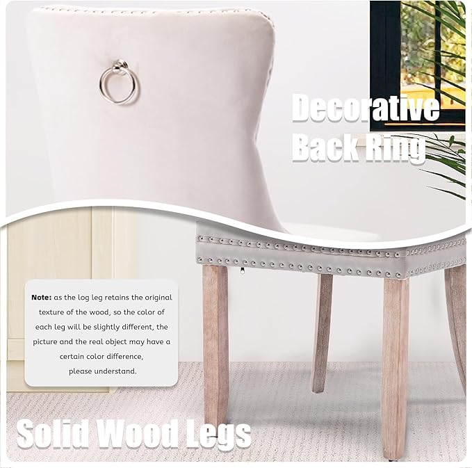 SoarFlash Kitchen Table and Chairs for 2, 24" Dining Table Set for 2 with Velvet Upholstered Chairs, 3 Piece Round Kitchen Table Set, Dining Room Table Set for Small Space, Apartment