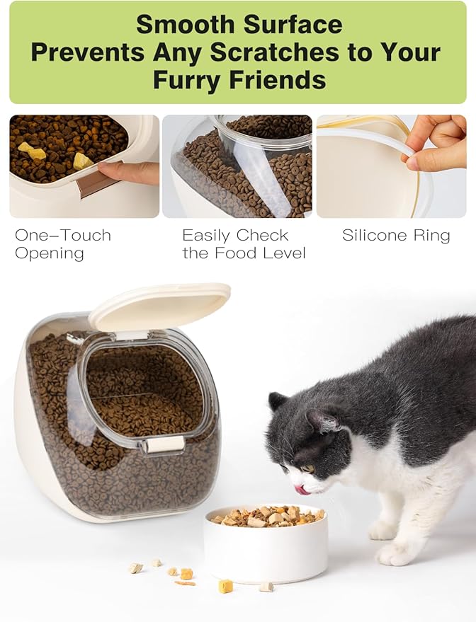 Dog Food Storage Container, 5-10 lbs Pet Food Storage Bin, Measuring Cup, Cat Treat jar with Lids, Dry Food Storage Container for Rice and Grain