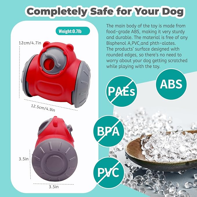 Dog Treat Toy - Interactive Dog Toys for Boredom, Treat Dispensing Enrichment Mental Stimulation (D)