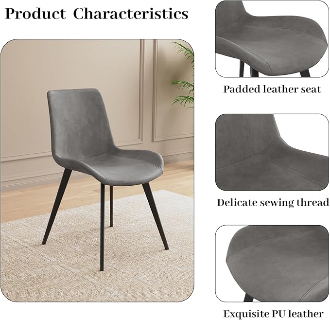 43.3"-59.1" Extendable Round Dining Table Set, Kitchen Table for 6 Person with Scratch-Resistant Thickened MDF Board, Gray Coffee Table w/Metal Legs