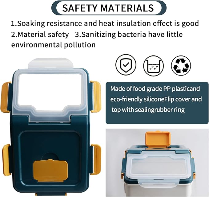 4 Pack Grain Food Storage Container, 20LB Airtight Rice Bin Storage Bucket with Spoon and Measuring Cup, Large Flour Dispenser Container Set 80LB Total Capacity
