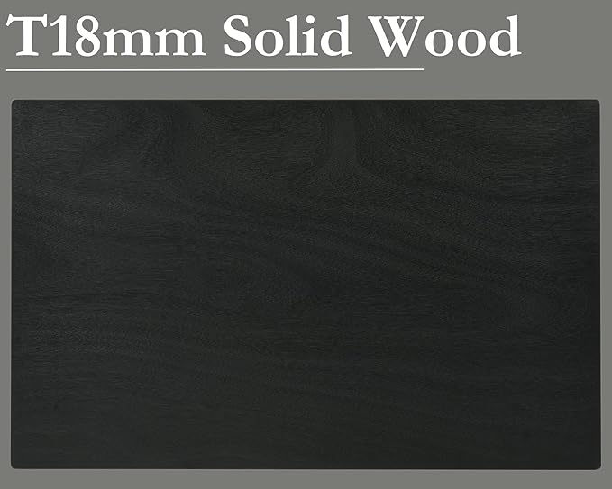 VESCASA Black Wood Dining Table with 4 Black Solid Wood Legs, 47.25" L Dinner Table for Dining Room, Kitchen, Restaurant