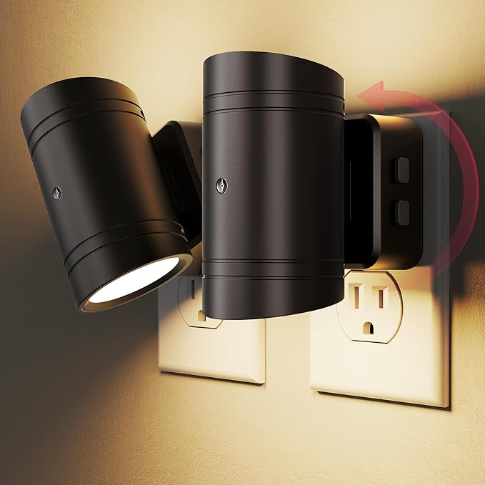 Briignite Night Lights Plug into Wall, 3CCT Modern LED Night Light Plug in, Dusk to Dawn Sensor, 3000KĀ0Kŀ0K Change Nightlight,Dimmable NightLight for Hallway, Bedroom, Stairway, 2 Pack