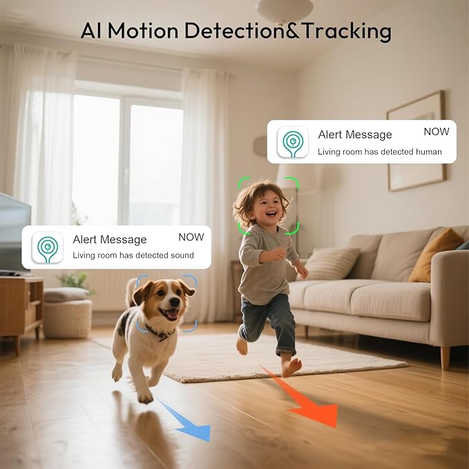 Rraycom Indoor Camera 5G&2.4G WiFi,2K Security Cameras for Home Security,360°Pan & Tilt, Dog/Pet Baby Camera with Motion Tracking& Sound Detection, 2-Way Audio, Night Vision,Siren,Works w/Alexa