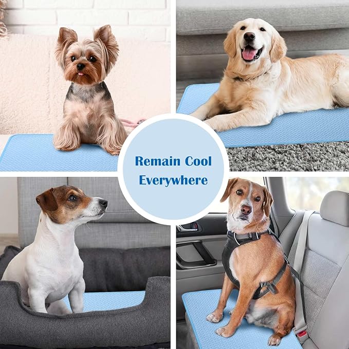 Upgraded Dog Cooling Mat Breathable Self Cool Pad Non-Slip Washable Cooling Mat for Dogs Cats Indoor Outdoor Pets