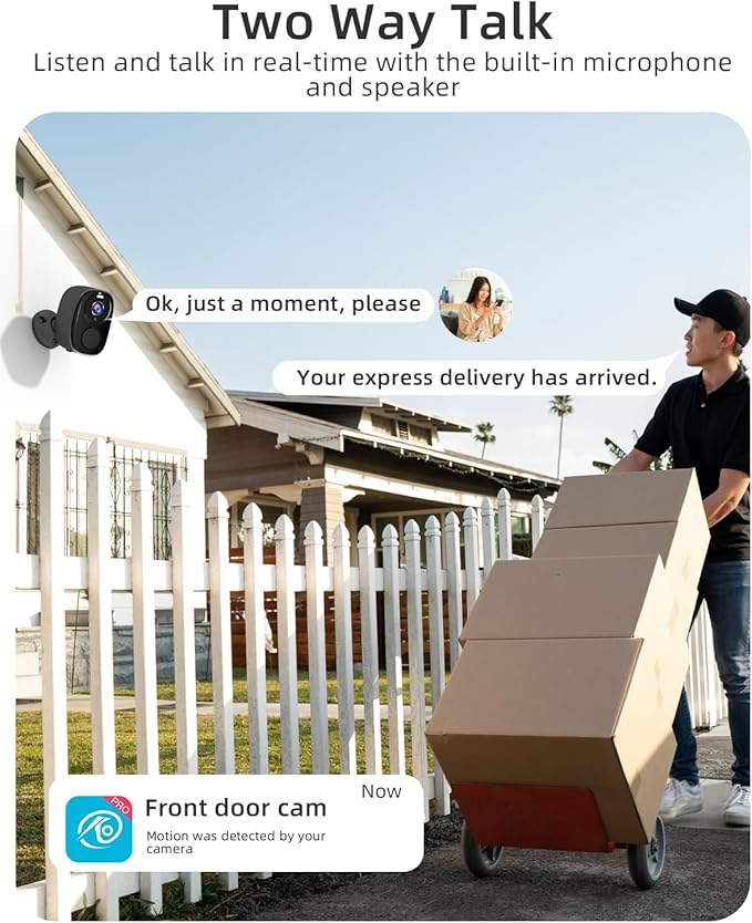 5G/2.4G WiFi Security Cameras Wireless Outdoor, 2K 5G Security Camera with AI Motion Detection, Color Night Vision, Siren, IP65, 2-Way-Audio, Support Alexa&Google Assistant, Cloud/SD (4)