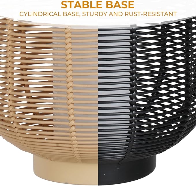 Solar Yard 1-Piece Outdoor Floor Lamp, Solar Water-Resistant Boho Lantern Lights for Outside Hanging Table Lanterns Decoration for Garden, Patio, Porch, Trees, Pathway, Cylinder Natural