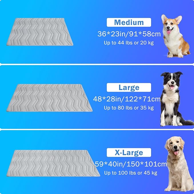SCENEREAL Dog Cooling Mat Extra Large, 59"x40" Reversible Self-Cooling Pad (Cool & Warm), Thicken Pet Ice Cool Bed Mat use in Kennel Crate Sofa Floor Car Seat, Machine Washable, Non-Gel