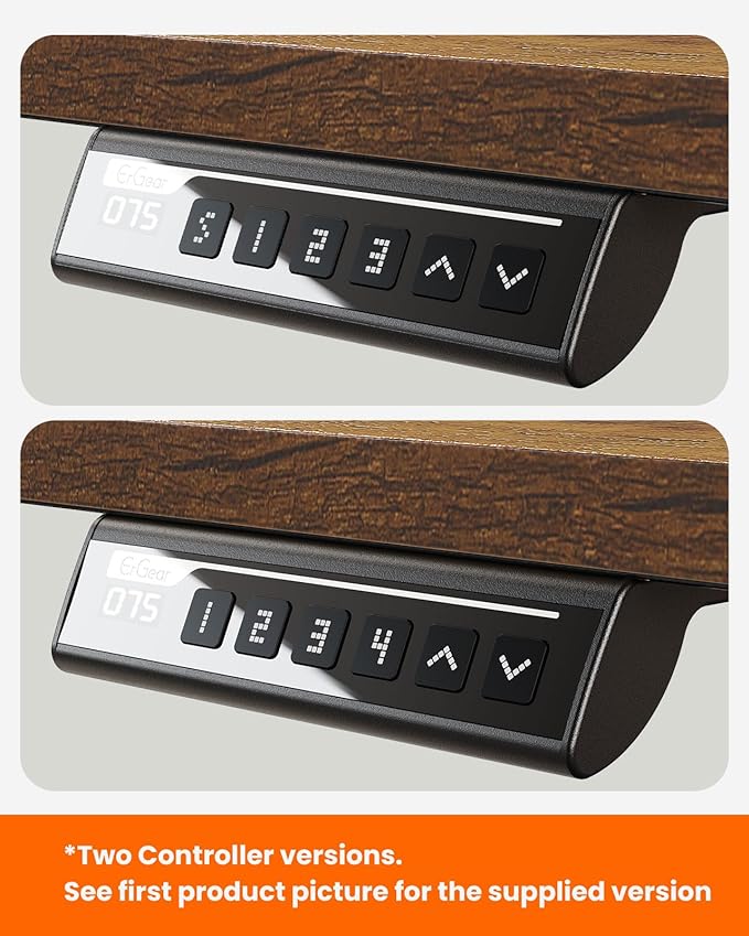 ErGear Height Adjustable Electric Standing Desk, 40 x 24 Inches Sit Stand up Desk, Small Memory Computer Home Office Desk with Two-Piece Desktop (Vintage Brown)