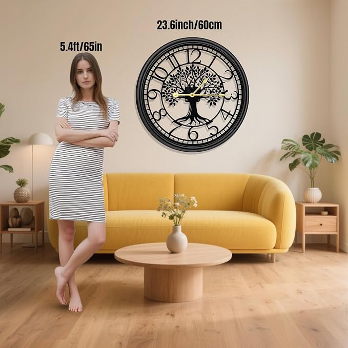 Big Wall Clock - Wall Clocks for Living Room Decor, Quiet and No Ticking Suitable for Wall Decor, Living Room Decoration, Kitchen Decoration