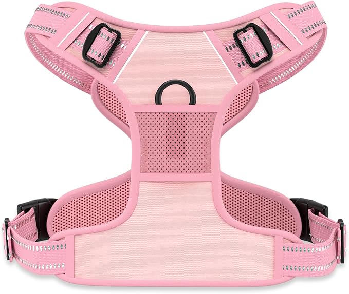 Rnivvi No Pull Dog Harness, Cute Reflective Small Sized Puppy Kitten Harness, Adjustable Soft Padded Vest for Small Dogs, Cats, Heavy Duty Pet Vest with Easy Control Handle for Walking, Pink
