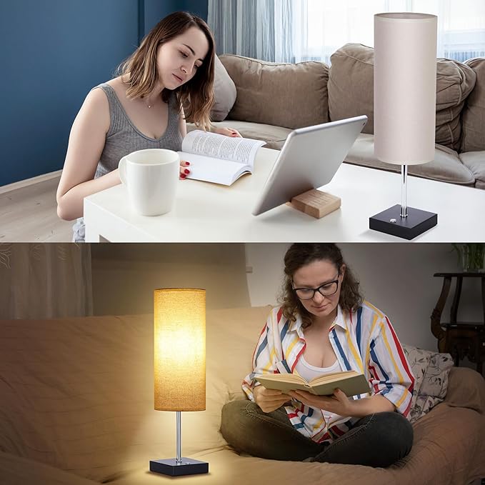 AVV Cordless Table Lamp, 5000mAh Battery Operated Lamp for Night Stand, 3 Modes Battery Powered Wireless Table Lamp, Touch Control Rechargeable Lamp for Bedroom, Living Room, 18 Inch Beige