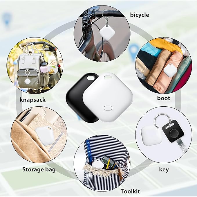 2 Pack GPS Vehicle Tracker, Hidden Vehicle Tracker, No Subscription and Monthly Fees and SIM Card Required, Tracker with Sound, Works with Find My, Suitable for Children, Pets, Vehicles (iOS only)