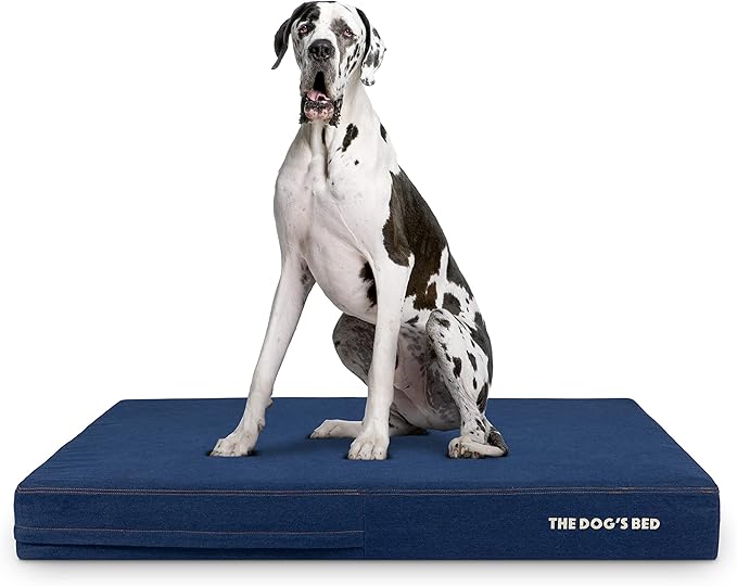 The Dog’s Bed Orthopedic Memory Foam Dog Bed, XXL Blue Denim54x36, Pain Relief for Arthritis, Hip & Elbow Dysplasia, Post Surgery, Lameness, Supportive, Calming, Waterproof Washable Cover