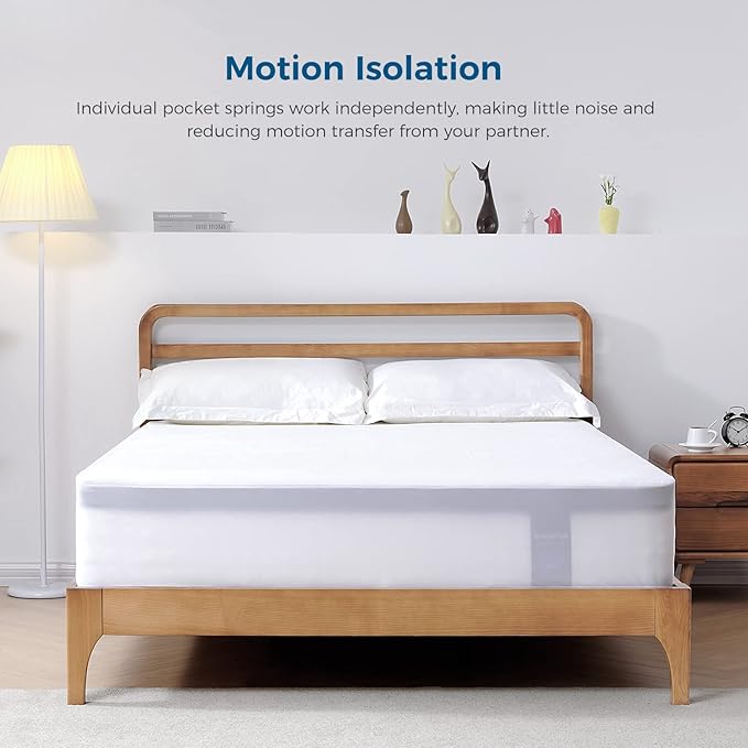Inofia 12 inch Twin XL Mattress Hybrid with Waterproof Rayon Mattress Protector Included, Medium Firmness Cool Bed for Ultimate Support, Motion Isolation for Any Sleepers, Twin XL Size Mattresses