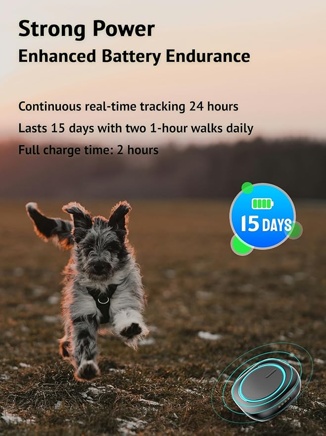 Outdoor GPS Dog Tracker – Ideal for Remote & Rural Areas, No Phone or Signal Needed, Real-Time Tracking for Daily Walks, Hiking, Farms, and Large Open Spaces – No Monthly Fees (Tracker 2)