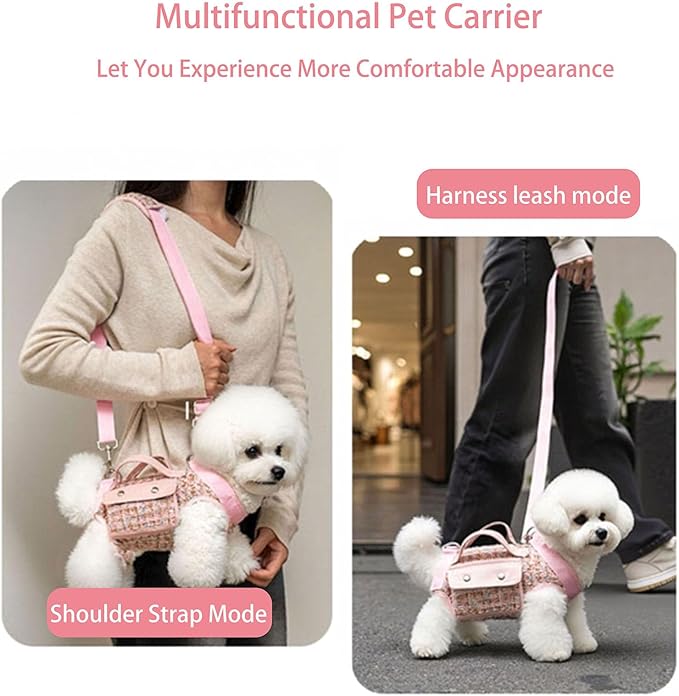 Dog Lift Harness Backpack,3 in 1 Convertible Pet Carrier for Dogs/Cats,Horizontal Design Dog Carrier with Adjustable Back Straps,Dog Harness and Leash Set,Adjustable Sling