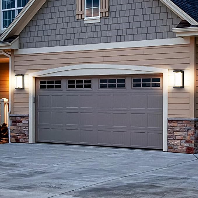 Juyace 18W Exterior Lighting Fixtures 6 Pack Budget-Friendly Outdoor Porch Lights Modern Black Sconces Wall Mount 1800Lm 3000K IP65 Waterproof for Garage House Patio Front Door Entryway