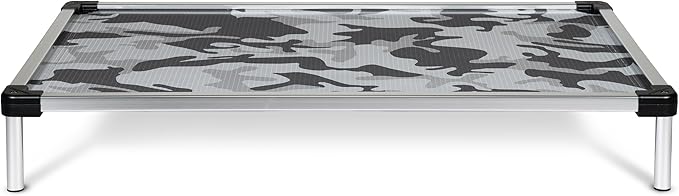 K9 Ballistics Chew Proof Elevated Cooling Dog Bed - Made for Aggressive Chewers, Virtually Indestructible, Ripstop Fabric with No Padding, Pre-Assembled - Small, Snow Camo