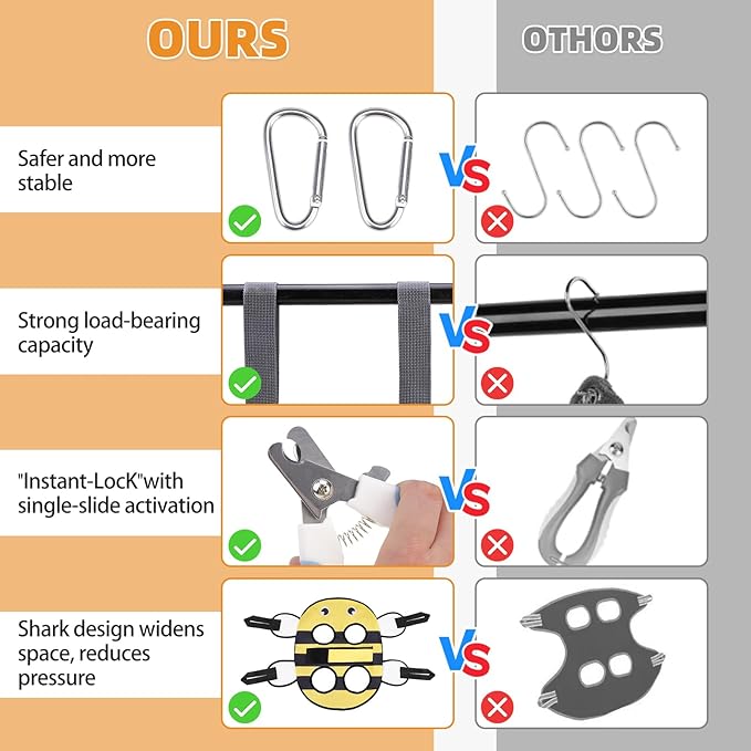 Dog Grooming Hammock for Small Dogs Cats, Cute Bee Design Dog Hanging Harness for Nail Trimming/Clipping, Pet Sling with Grooming Kit and Thick Neck Support & Strap Restraint Claw Care, M