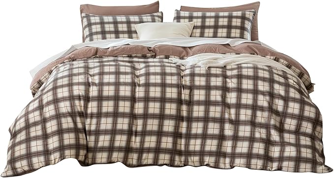Buffalo Plaid Comforter Set King 3 Pieces Soft Cute Plaid Bedding Comforter Lightweight Check Geometric Style Geometric Comforter Set for All Seasons 1 Comforter and 2 Pillowcases