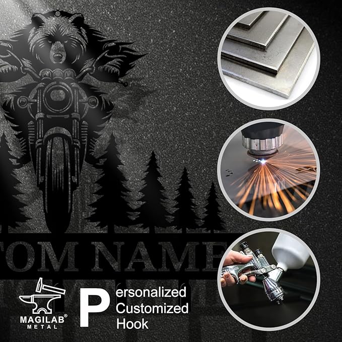 Personalized Custom Name Motorcycle Keys Hooks,Metal Motorcycle Art Clothes Keys Hooks,Metal Motorcycle Lover Wall Home Storage Decorative Keys Hooks,Key Holder Hooks for Wall (Style K)