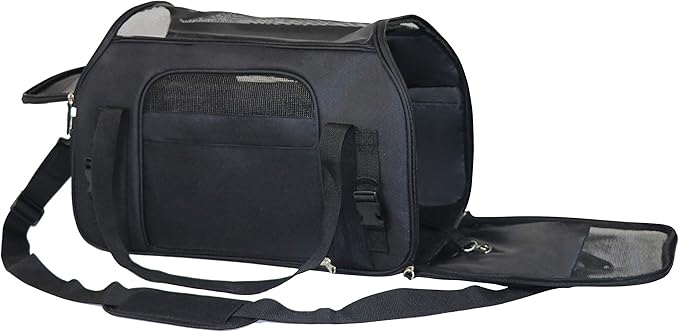 EliteField Soft Sided Pet Carrier (3 Year Warranty, Airline Approved), Multiple Sizes and Colors Available (Large: 19" L x 10" W x 13" H, Black)