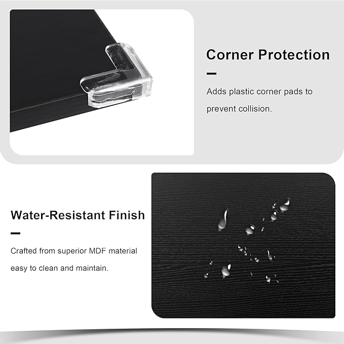 Feonase 5-Piece Dining Table Set for 4-8 People, 63" Large Extendable Kitchen Table Set with 2 Benches and 2 Square Stools, Dining Room Table with MDF Wood Board, Easy Assembly, Black